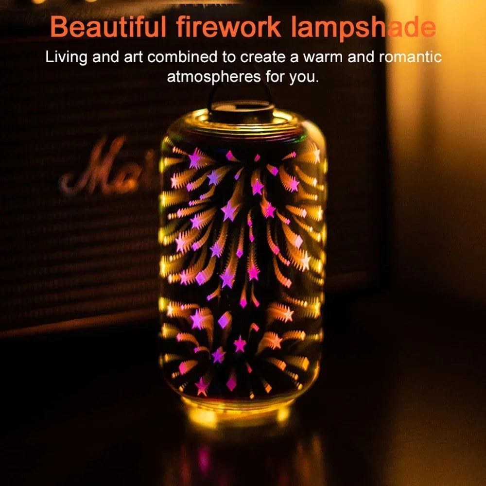 Fireworks Camping Light Glass Lampshade Portable Outdoor Campsite Lantern Tent Light Cover with Storage Bag For Picnic Hiking