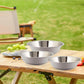 3x Stainless Steel Mixing Bowls Metal Bowls for Backpacking Picnic Cooking