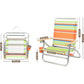 4 Position Folding Backpack Straps Lightweight Low Beach Chairs for Adults Supports 225 Lbs Foldable Chair Green Camping Table