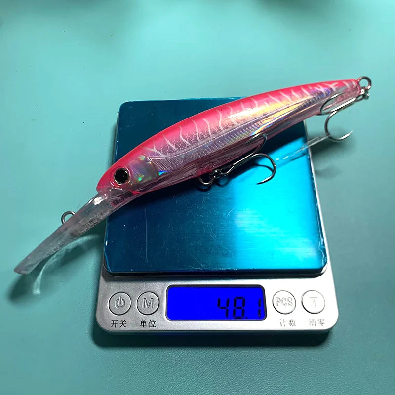 Testar Fishing Lure 140mm 48g Trolling Minnow Saltwater Boat Fish Slow Sinking Artificial Wobblers Hard Bait for GT Tuna Pesca