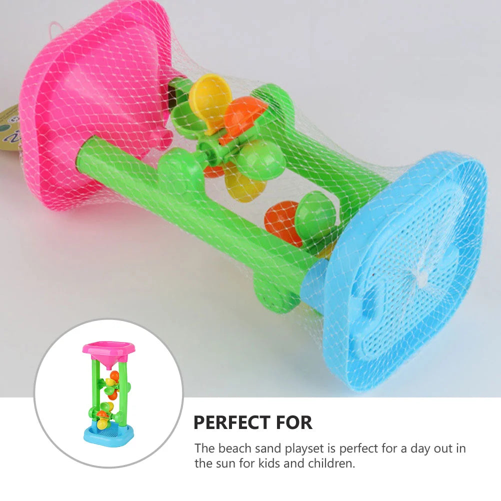 Hourglass Outdoor Play Toys Kids Beach Windmill Table Water Sand Wheel Waterwheel Plastic Toddler