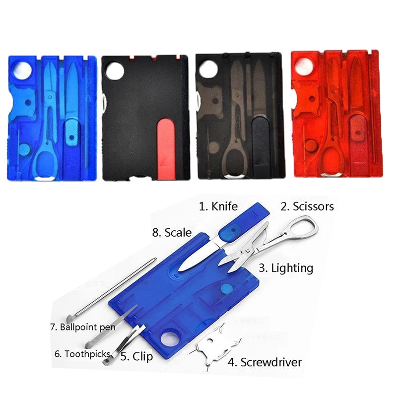 10 In 1 Pocket Credit Card Portable Multi Tools Outdoor Survival Camping Equipment 1 Box Portable Hiking Card Tools Gear