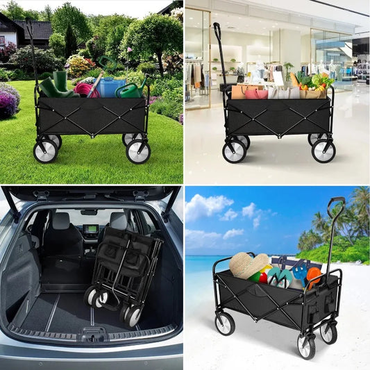 Folding Wagon Cart, Convenient Collapsible Outdoor Wagon for Camping beach wagon wagon folding cart folding wagon