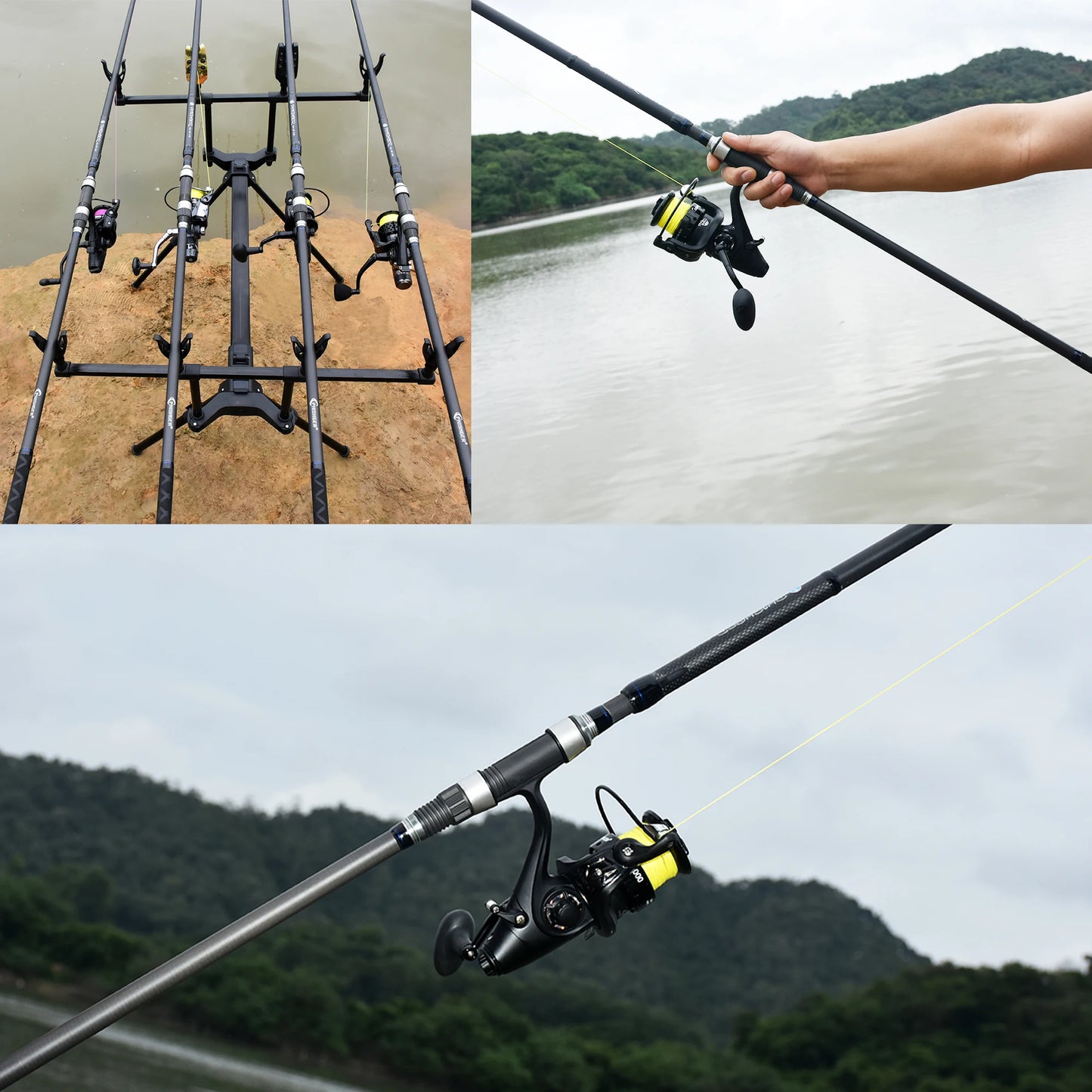 PHISHGER Fuji Carp Fishing Rod 3.75lbs 4.2/3.9/3.6/3.0m T800 Carbon Fibre Power 40-180g Travel Surf Throwing Spinning Hard Pole