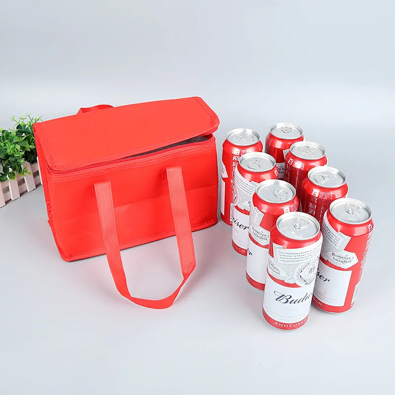 Portable Thermal Insulated Cooler Bags Large Outdoor Camping Lunch Bento Box Trips BBQ Meal Drink Zip Pack Picnic Supplies