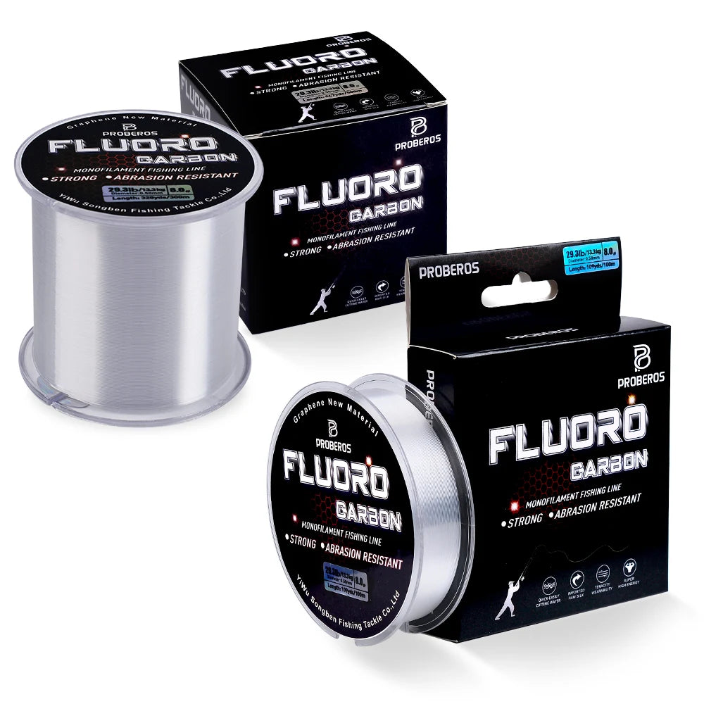 Probero Fluorocarbon Line 100M&300M&500M High Strength Transparent Nylon Line  Monofilament Wire Carbon Fishing Lines
