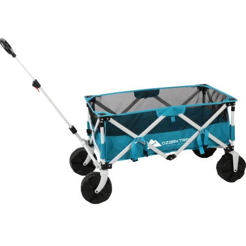 New Storage Cart Sand Island Beach Wagon Cart, Outdoor and Camping, Blue, Adult, Free Shipping