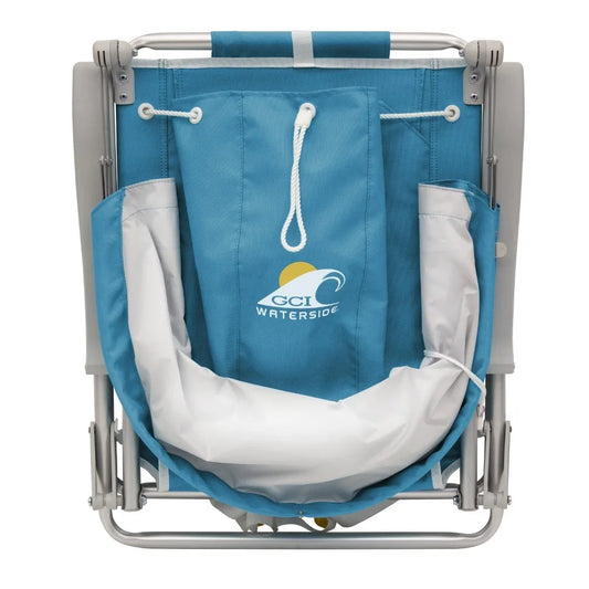 Outdoor SunShade Backpack Portable Folding Canopy Beach Chair, Saybrook Blue