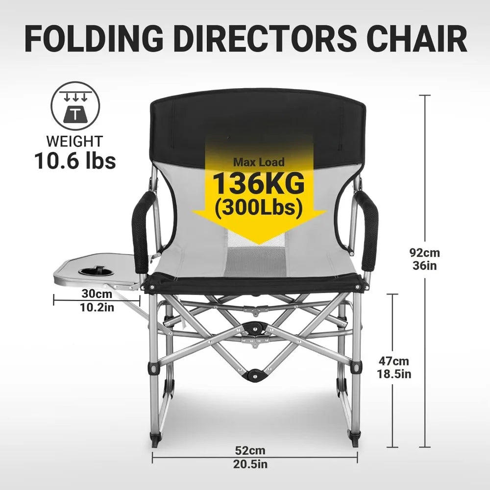 Folding Chair Chaise Lounges Heavy Duty Director's Seat for Adults Outside Outdoor Furniture Beach Chairs Camping Foldable