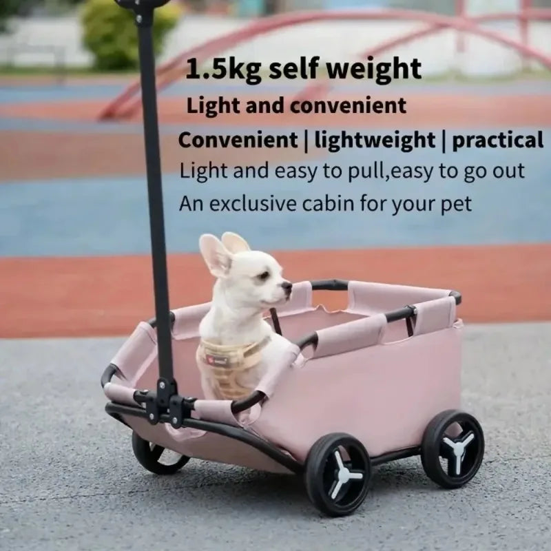 Dog Stroller 4 Wheels Portable Folding Dog Cart Pet Stroller for Travelling Shopping Walking Playing Suitable for Dogs and Cats