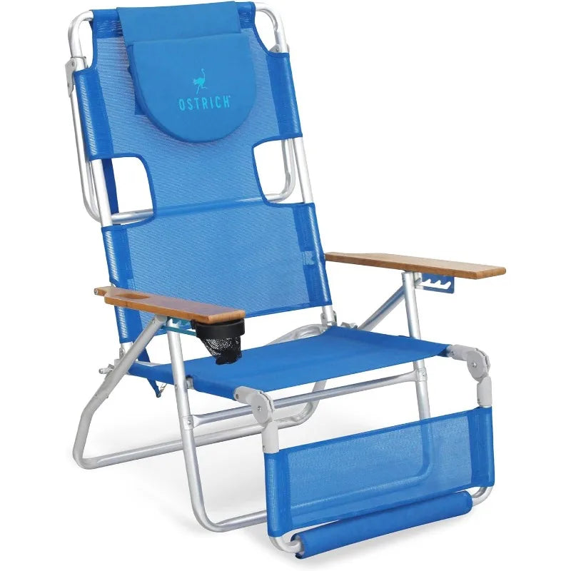 3N1 Lightweight Lawn Beach Reclining Lounge Chair with Footrest, Outdoor Furniture for Patio, Balcony, Backyard, or Porch, Pink