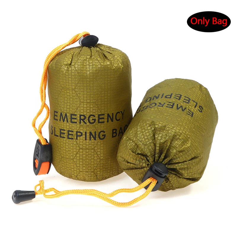 Reusable Emergency Sleeping Bag Waterproof Survival Camping Travel Bag Outdoor Emergency Gear Hiking Activities Equipment