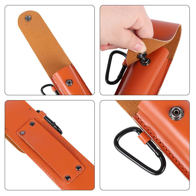 Auger Wrench Drill for Outdoor Survival, Hand Drill Gear with Leather Bag for Wild Life, Woodworking, Camping, Jungle Bushcraft