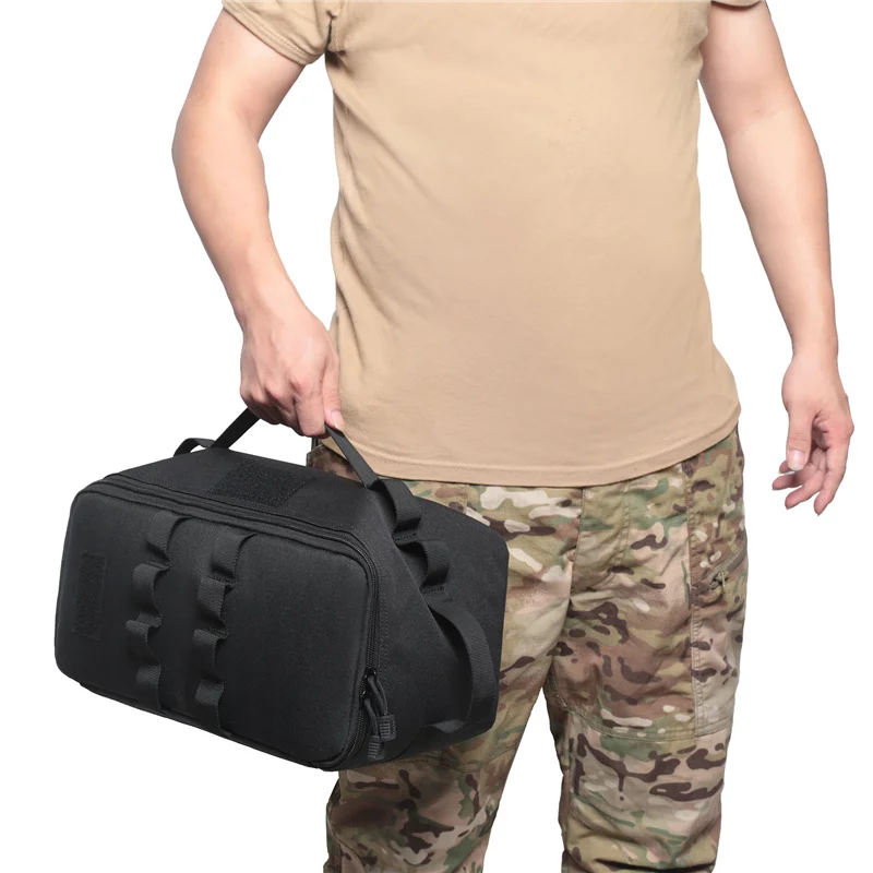 Outdoor Camping Storage Bag Gas Stove Canister Pot Carry Bag Picnic Bag Cookware Utensils Organizer Khaki