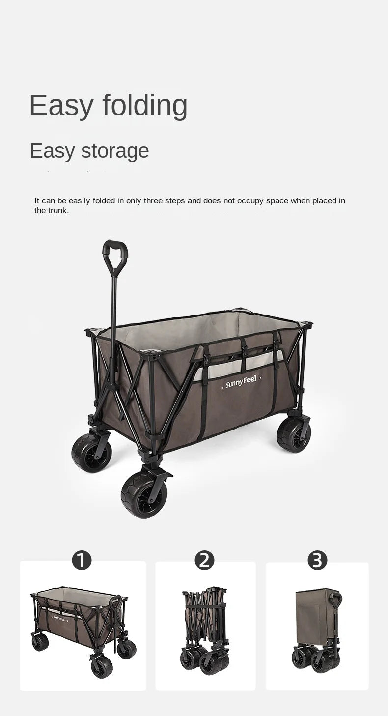 Outdoor Garden Portable Beach Trolley Cart Park Utility Kids Wagon Camping Foldable Folding Wagon