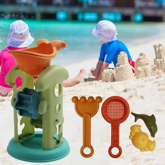 5PCS Water Tool Parent-Children Interactive Outdoor Game Digging Sand Kit Sand Toys Set Beach Sandglass Shovel Rake Mold