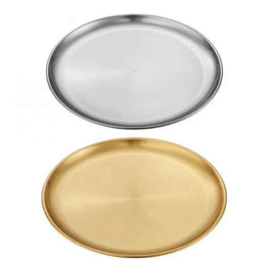 Camping Plate Stainless Steel Tableware Food Container Picnic Dish Cook Utensils Outdoor Tableware