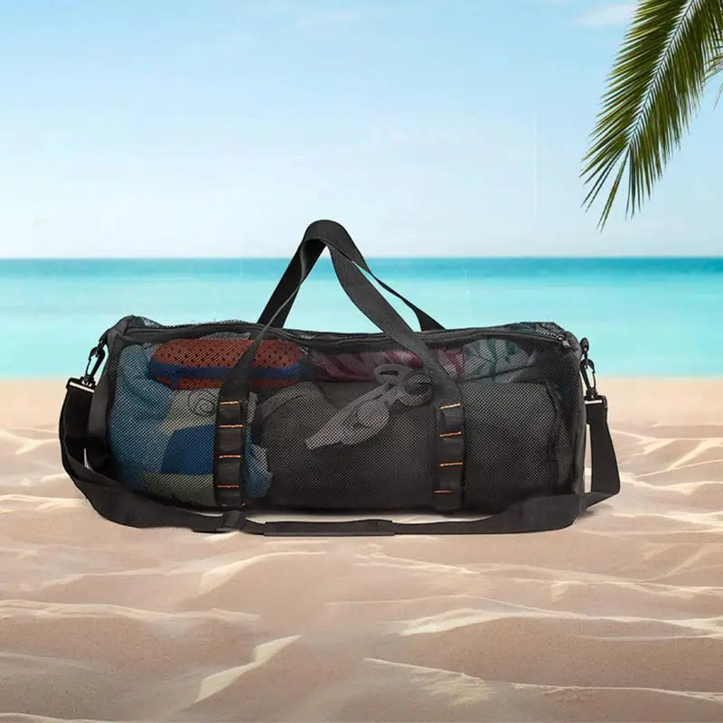 Large Foldable Dive Beach Bags Portable Scuba Diving Mesh Tote Waterproof Snorkeling Gear Organizer Mesh Duffle Gear Bag