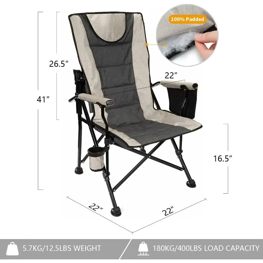 Foldable Chair Camping Chair Portable Folding Chairs Adjustable Heavy Duty Portable Camping Travel Outdoor Seat With Cup Holder