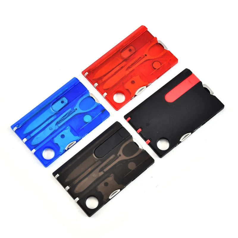 10 In 1 Pocket Credit Card Portable Multi Tools Outdoor Survival Camping Equipment 1 Box Portable Hiking Card Tools Gear