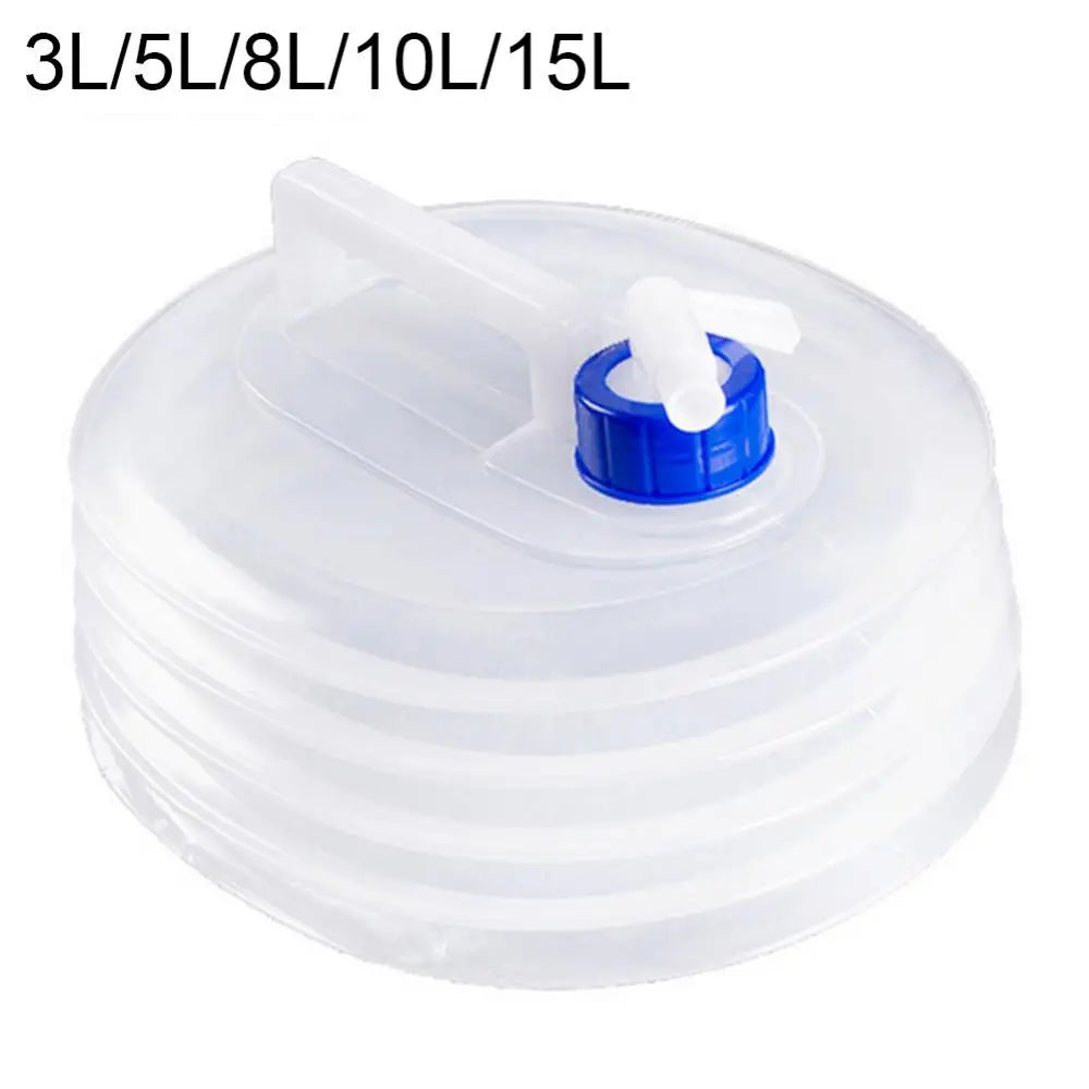 3/5/8/10/15l Outdoor Clear Car Collapsible Water Bucket Kettle Bottle with Tap Folding Drinking Water Bottle Picnic Accessories
