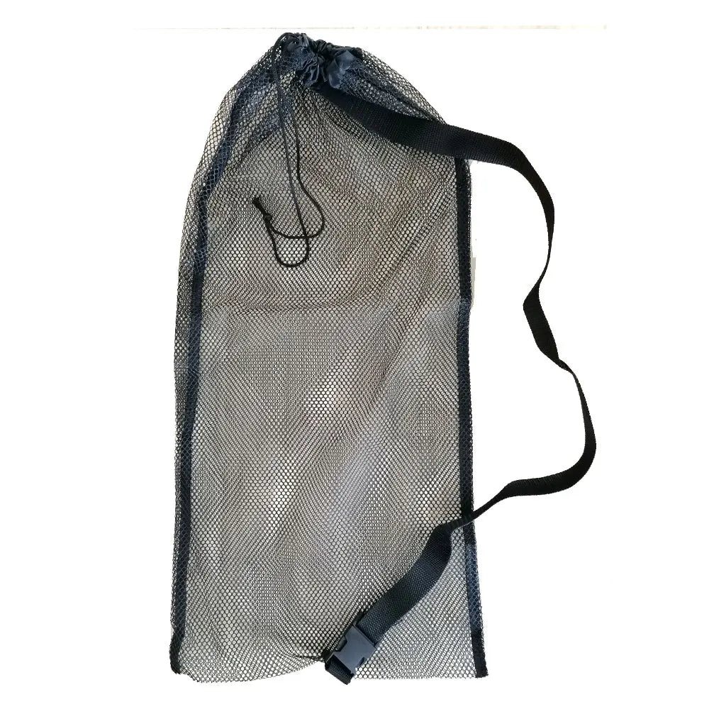 Mesh Drawstring Snorkel Bag Swimming Scuba Diving Water Sports Beach Travel Gear Storage Bag 25"*13"