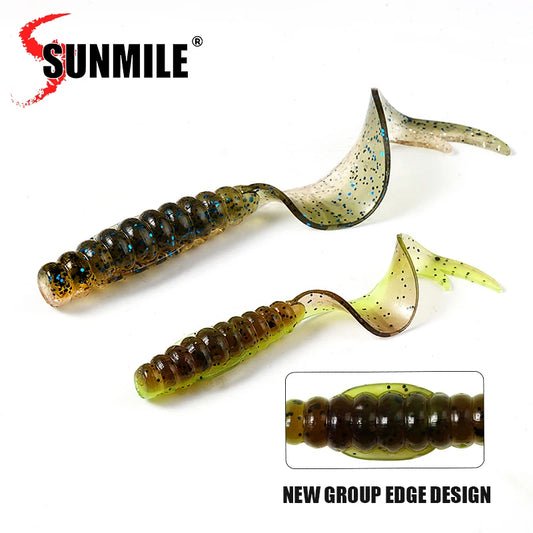 SUNMILE Fishing Soft Bait Worm Artificial Baits 55mm/75mm Rock Fishing Wobblers Leurre Souple Lure Perch Trout Lures