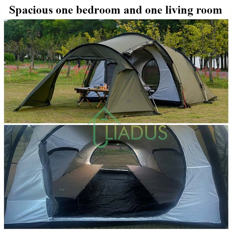 Outdoor Camping Tent Waterproof Outdoor Shelter for Travel and Picnics Coated Tarp Sunshade Quick Build Breathable Awning Tent