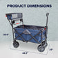 Sports 300LB Capacity Push Wagon with Wheels, Handle and Basket - Grocery Heavy Duty Wagon for Camping, Shopping