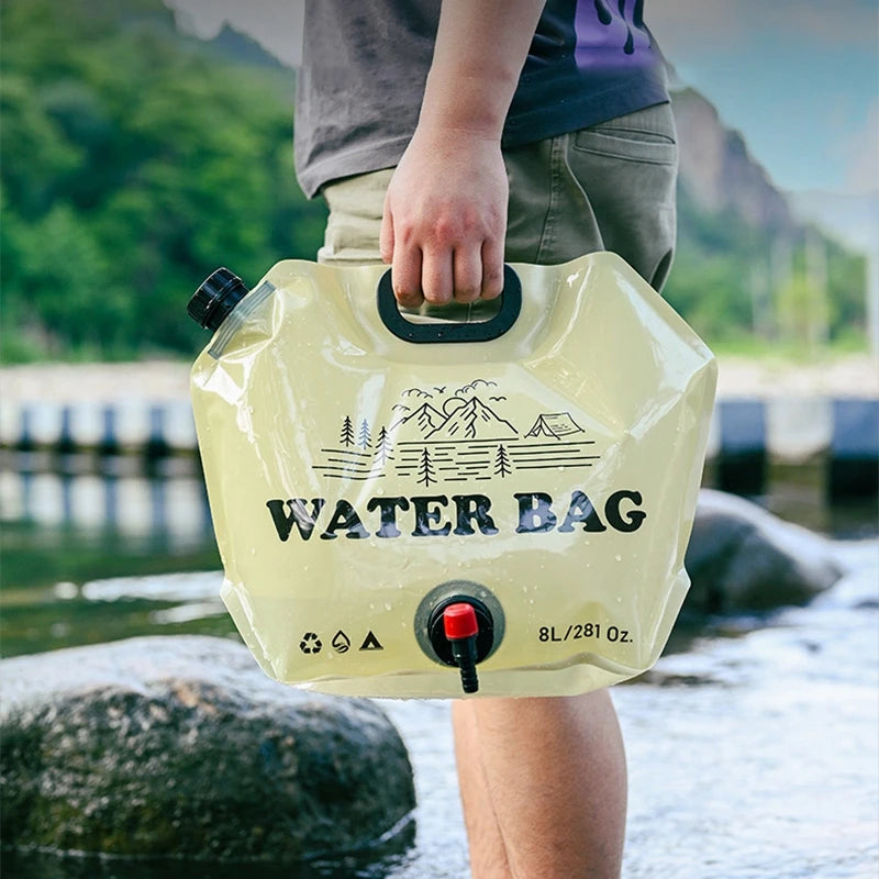 Outdoor 8L Large Capacity Water Bag Folding Camping Water Bags Picnic Travel Hiking Water's Pouch Container Survival Storage Bag