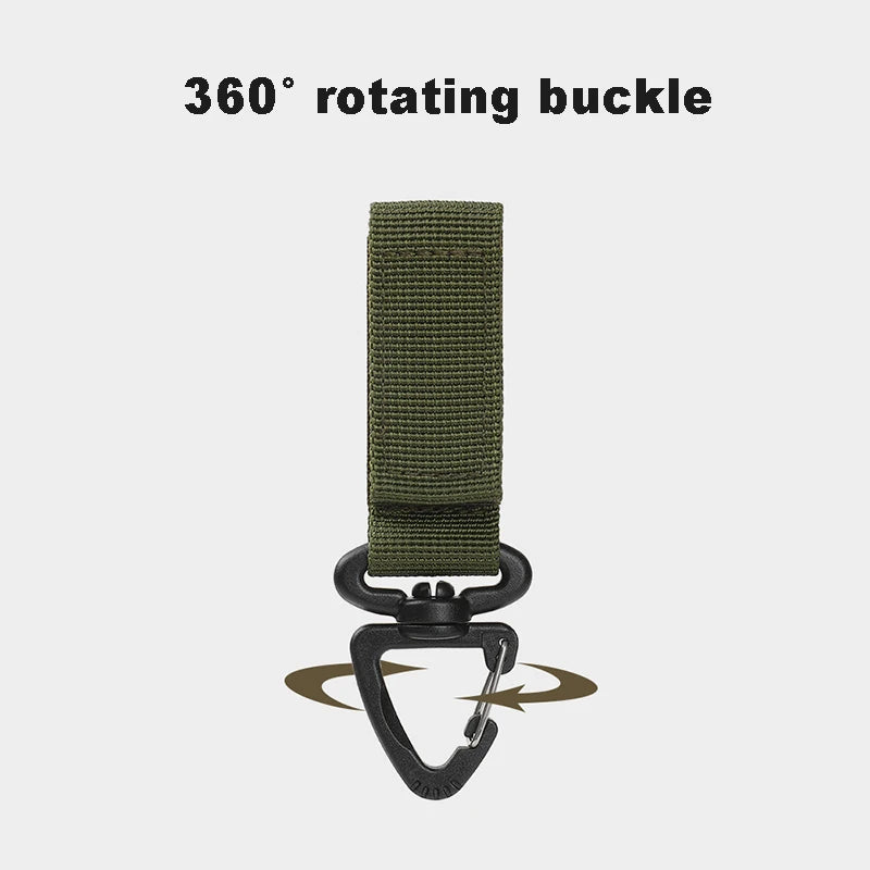 Outdoor Camping Hiking Molle Tactical Gear Nylon Ribbon Knapsack Keychain Triangle Backpack Waist Bag Fastener Hook Buckle