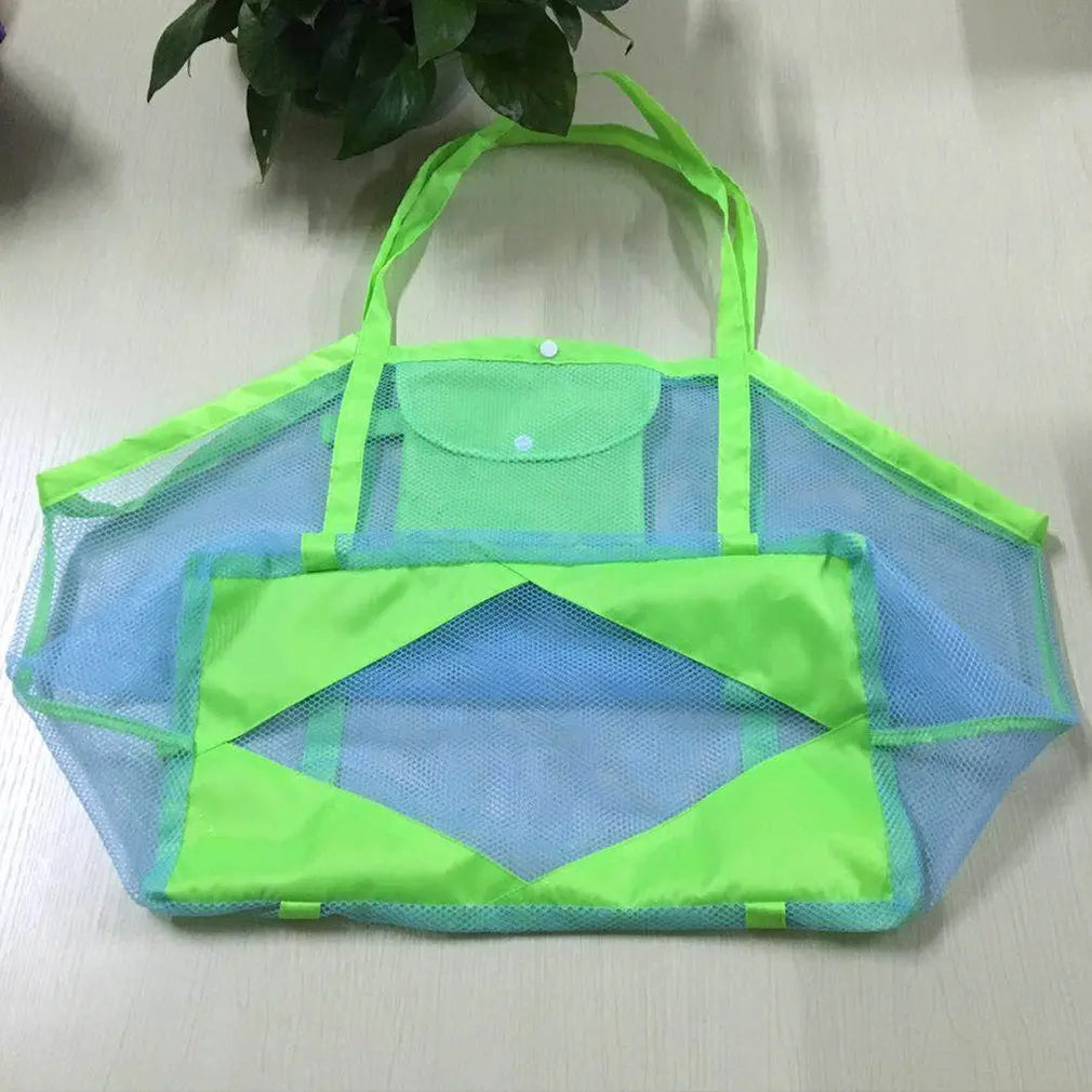 Children Sand Away Portable Mesh Bag Kids Beach Toys Clothes Towel Bag Baby Toy Storage Sundries Bags Women Cosmetic Makeup Bags