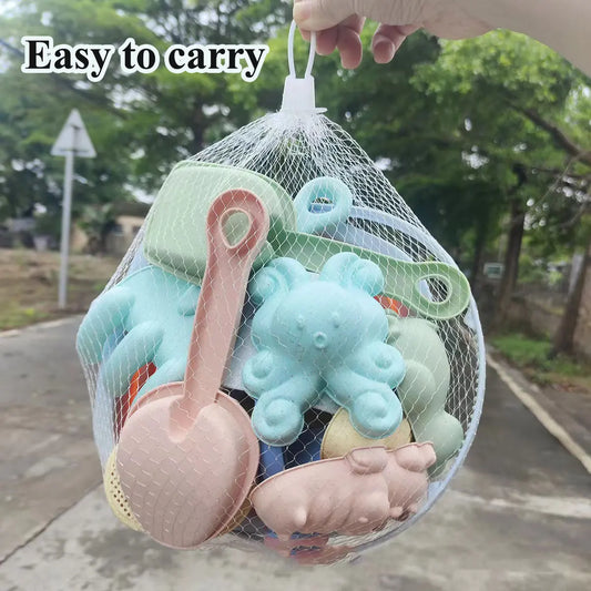 Beach Sand Play Water Set Folding Bucket Summer Toys for Children Kids Outdoor Game Accessories Color Random