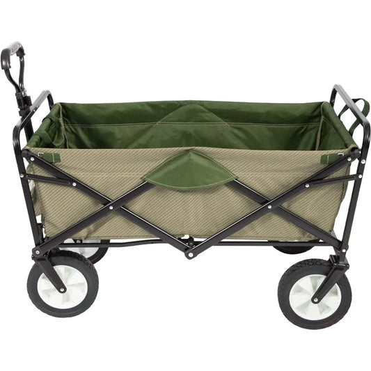 MacSports Foldable Wagon Cart Portable Lightweight Heavy Duty Collapsible Cart with All-Terrain Wheels - Wagon Foldable Design