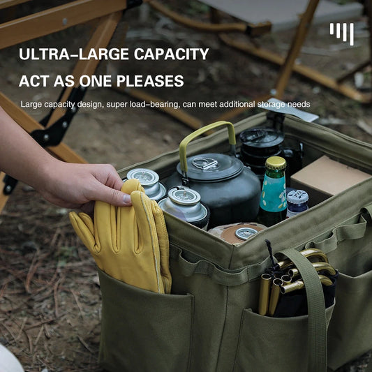 Outdoor Camping Gas Tank Storage Bag Large Capacity Ground Nail Tool Bag Gas Canister Picnic Cookware Utensils Kit Organizer