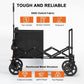 Wagon Cart Heavy Duty Foldable, Collapsible Wagon with Smallest Folding Design, Utility Grocery Wagon for Camping Shopping