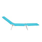 Folding Adjustable Back Fabric Beach Lounger with Face Arm Hole, Adjustable Backrest, Side Pocket, Pillow & Carry Handle