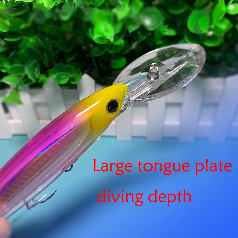 Testar Fishing Lure 140mm 48g Trolling Minnow Saltwater Boat Fish Slow Sinking Artificial Wobblers Hard Bait for GT Tuna Pesca