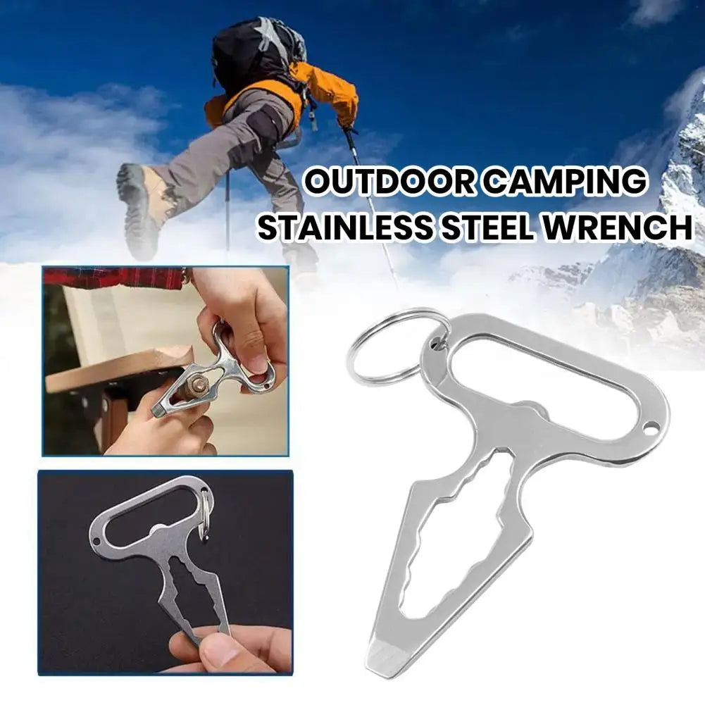 Camping Wrench Easy Grip Wrench Compact Outdoor Defense Tool Portable Wrench Bottle Opener Keychain for Camping Picnic