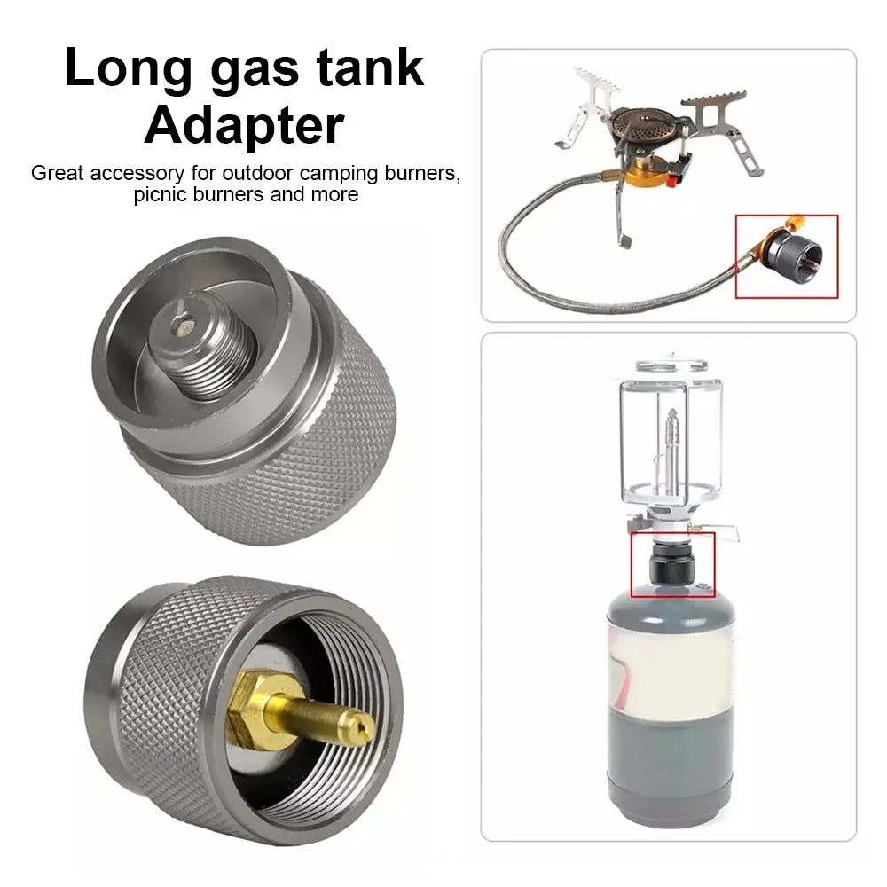 Outdoor Camping Stove Gas Tank Adapter Propane Tank Adapter Long Gas Tank Gas Furnace Conversion Head Converter Camping Gear