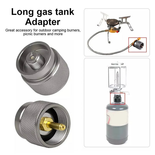 Outdoor Camping Stove Gas Tank Adapter Propane Tank Adapter Long Gas Tank Gas Furnace Conversion Head Converter Camping Gear