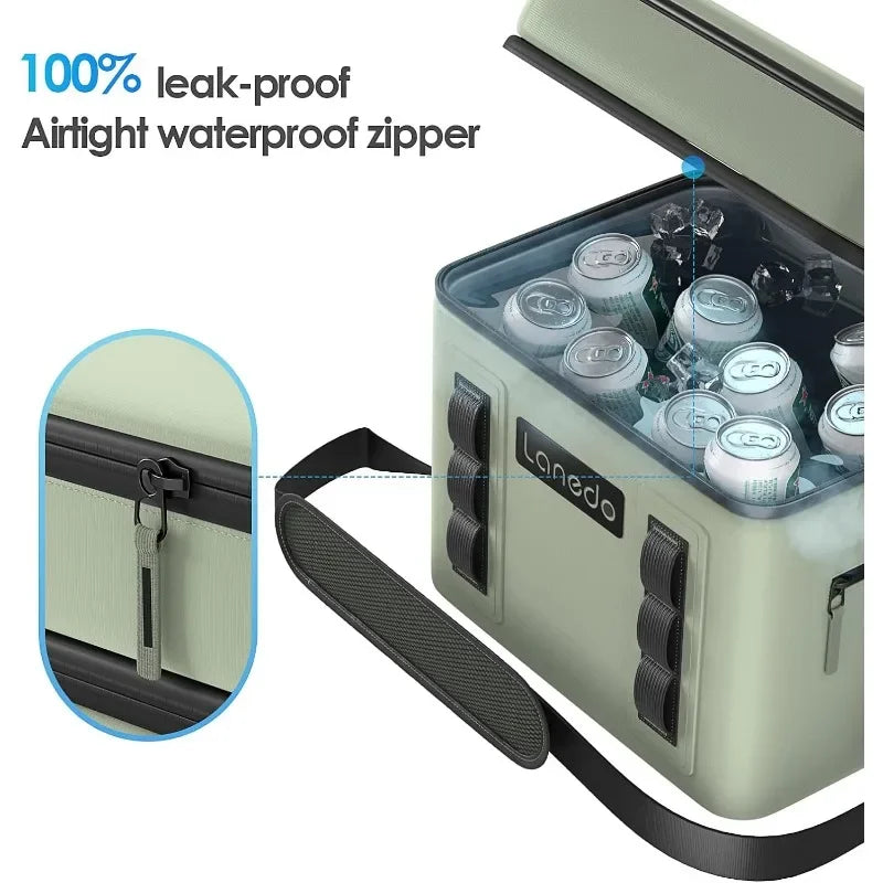 Lanedo Lisa Lunch Soft Cooler 20 Can, Insulated Bag Portable Ice Chest Box for Lunch, Beach, Drink, Beverage, Travel, Camping