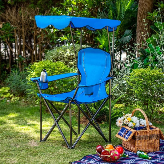 US Camping Chair With Canopy 50+ UPF Light Folding Chair