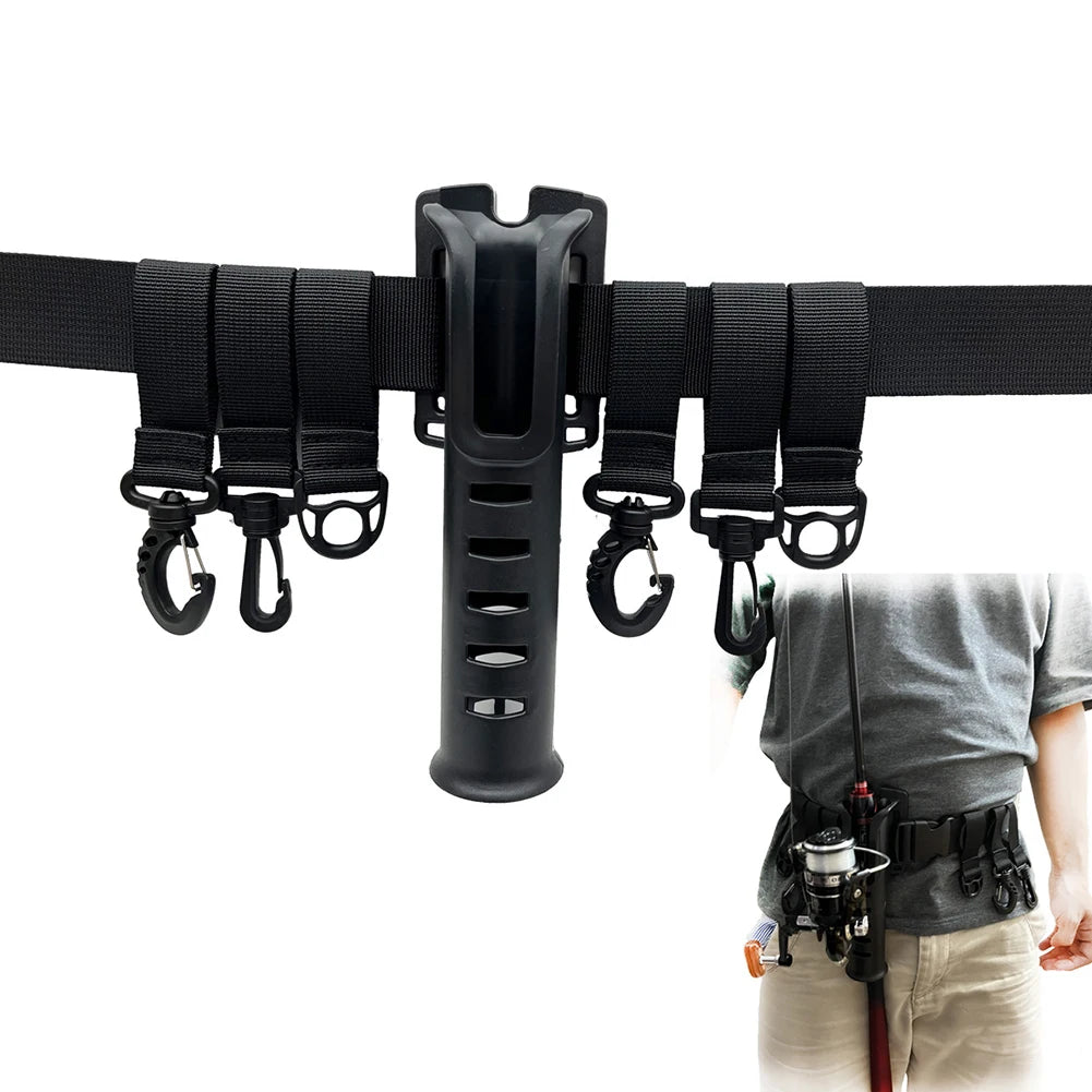 Multi-function Waist Belts Fishing Rod Holder Fishing Rod Pole Inserter Portable Belt Rod Holder Fishing Tackles Accessories