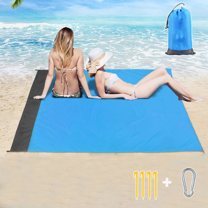 Outdoor Pocket Camping Mat Waterproof Pocket Beach Blanket Portable Lightweight Picnic Mats Folding Sand Beach Mat Seat Pad
