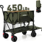 Overmont 400L Foldable Double Decker Wagon - Large Capacity Collapsible Wagon Cart- 52" Extra Long Extender - All-Terrain Big