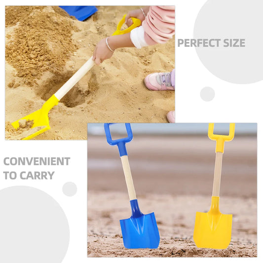 2 Pcs Children's Beach Toys Tools for Kids Shovels Sand Outdoor Spade Wooden Handle