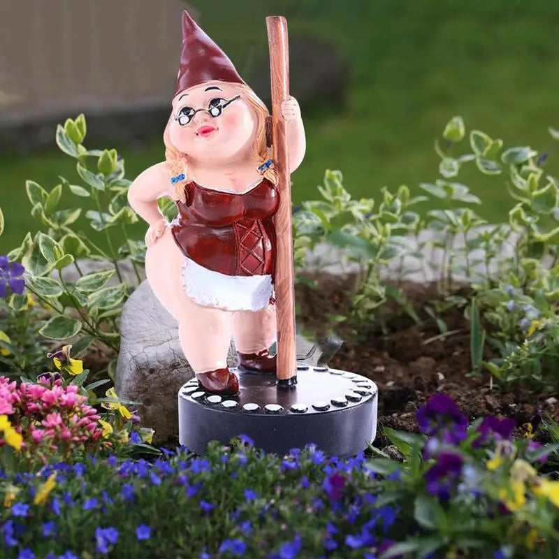 Creative Dancing Gnome Statue Resin Crafts Outdoor Garden Sculpture Decoration Art Spring Figurine for Garden Yard Patio Lawn