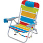 Beach Lace-Up Suspension Folding Backpack Camping Chairs, Light Blue