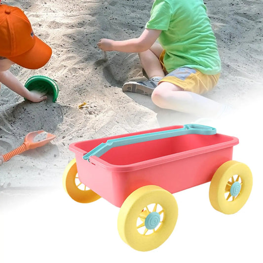 Pretend Play Wagon Toy Outdoor Indoor Toy Children Wagon Cart Summer Sand Toy Trolley for Gardening Summer Beach Seaside Outdoor